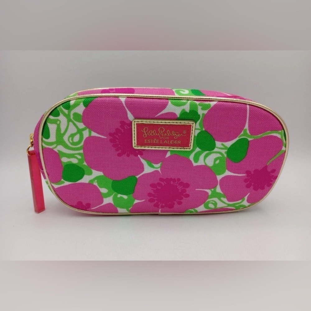 Lilly Pulitzer For Estee Lauder Makeup Bag Cosmetic Floral Design Zipper
